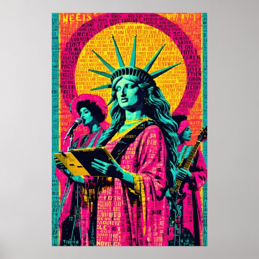 Beeld van de Vrijheid Pop Art Poster (Voorkant)