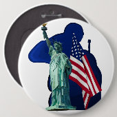 Beeld van de Vrijheid Ronde Button 6,0 Cm (Voorkant /achterkant)
