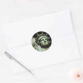 Beeld van de Vrijheid Ronde Sticker (Envelop)