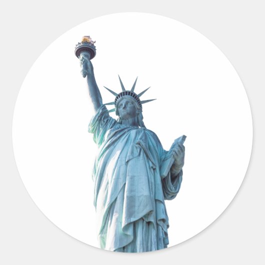 Beeld van de vrijheid  ronde sticker (Voorkant)