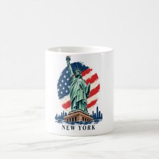 Beeld van de Vrijheid USA Vlag Vintage New York Mo Koffiemok