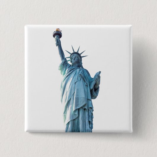 Beeld van de vrijheid  vierkante button 5,1 cm (Voorkant)