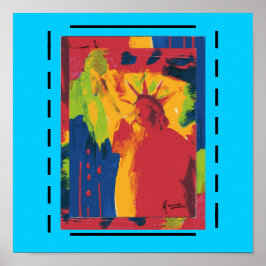 " beeld van de vrijheid " zwarte lijnen poster pri