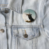 beeld van een bullrider (kkincade12) ronde button 5,7 cm (In situ)