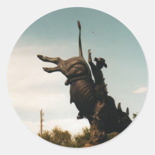beeld van een bullrider (kkincade12) ronde sticker
