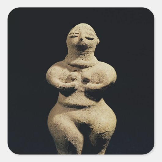 beeld van een godin, 6e millennium BC Vierkante Sticker (Voorkant)
