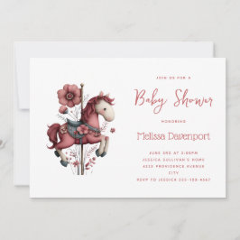 Beeld van een grillige draaimolenpaard baby shower kaart