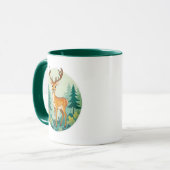 Beeld van een hert onder de bomen. mok (Voorkant links)