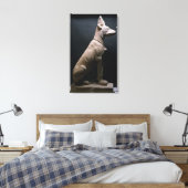 beeld van een hond, mesopotamie, c.5000-1000 BC (l Canvas Afdruk (Insitu (Slaapkamer))