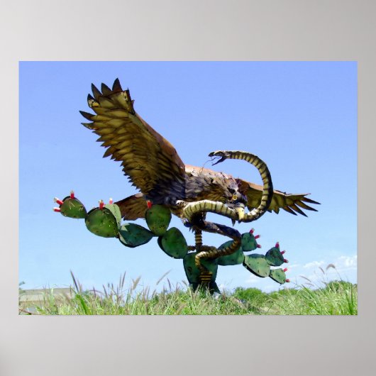 beeld van een Mexicaans wapenschild Poster (Voorkant)