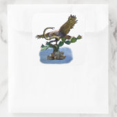 beeld van een Mexicaans wapenschild Vierkante Sticker (Tas)