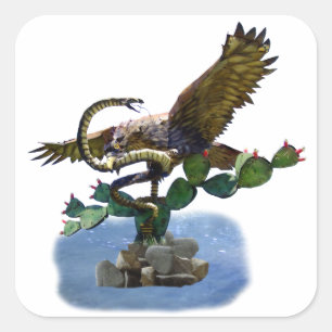 beeld van een Mexicaans wapenschild Vierkante Sticker