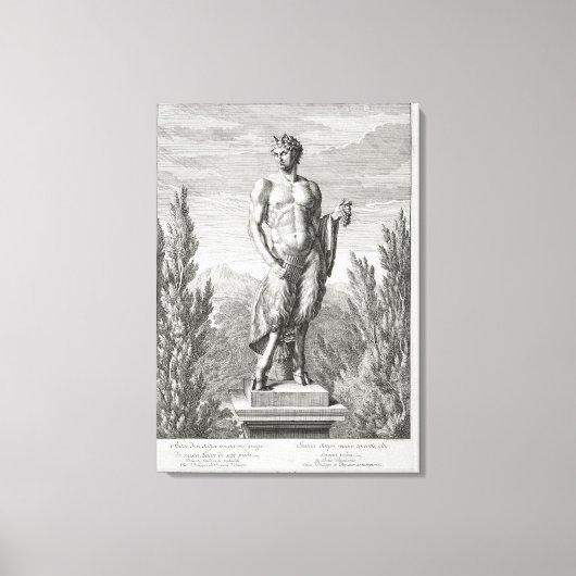 beeld van een satyr met een hoop druiven, Versa Canvas Afdruk (Voorkant)