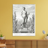 beeld van een satyr met een hoop druiven, Versa Canvas Afdruk (Insitu (Woonkamer))