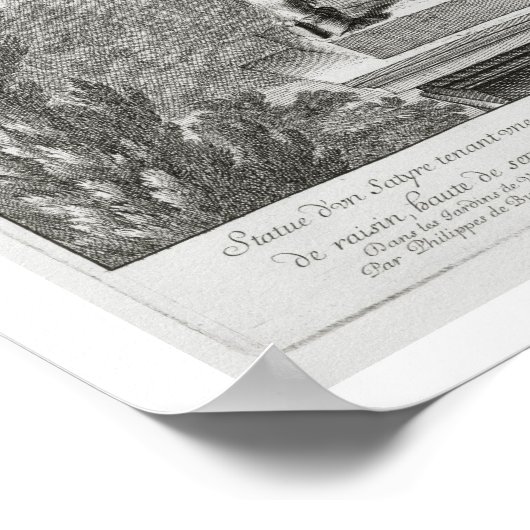 beeld van een satyr met een hoop druiven, Versa Poster (Hoek)