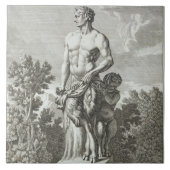 beeld van een satyr te Versailles, 1675, uit 'Vues Tegeltje (Voorkant)