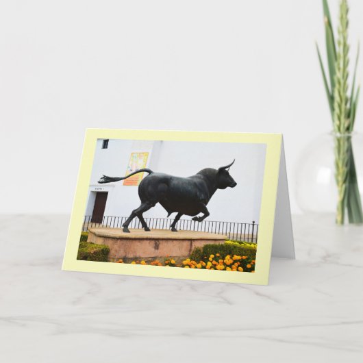 beeld van een stier feestdagen kaart (Voorkant)