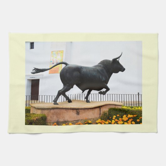 beeld van een stier theedoek (Horizontaal)