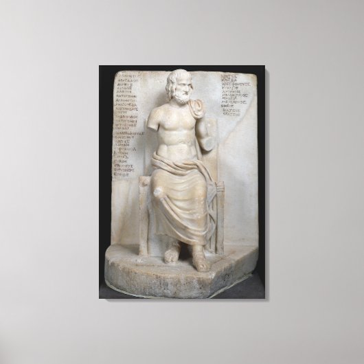 beeld van Euripides Canvas Afdruk (Voorkant)