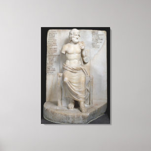 beeld van Euripides Canvas Afdruk