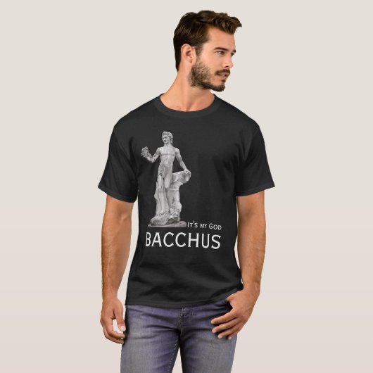 beeld van God Bacchus T-shirt (Voorkant volledig)