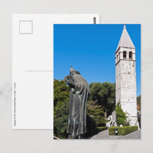 Beeld van Grgur van Nin in Split - Dalmatië, Kroat Briefkaart