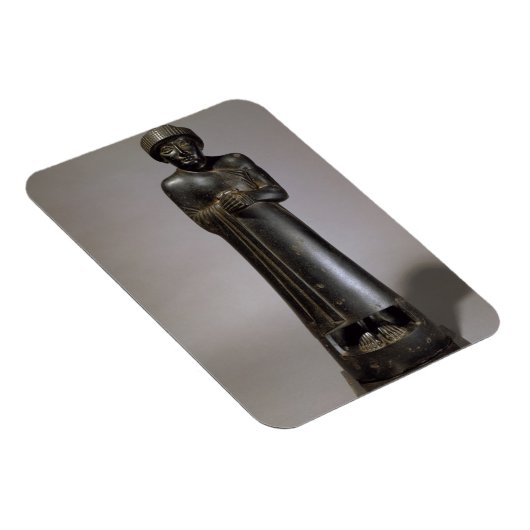 beeld van Gudea, Prins van Lagash, Neo-Sumerian, f Magneet (Rechterzijde)