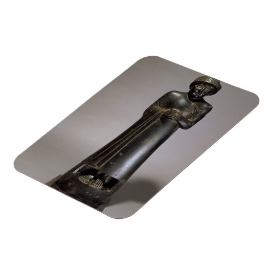 beeld van Gudea, Prins van Lagash, Neo-Sumerian, f Magneet (Linkerzijde)