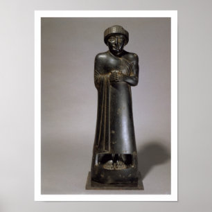 beeld van Gudea, Prins van Lagash, Neo-Sumerian, f Poster