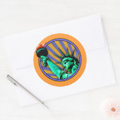 Beeld van het Liberty-embleemontwerp Ronde Sticker (Envelop)