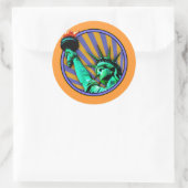 Beeld van het Liberty-embleemontwerp Ronde Sticker (Tas)