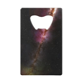 Beeld van het universum creditkaart flessenopener