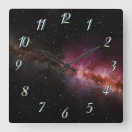 Beeld van het universum vierkante klok
