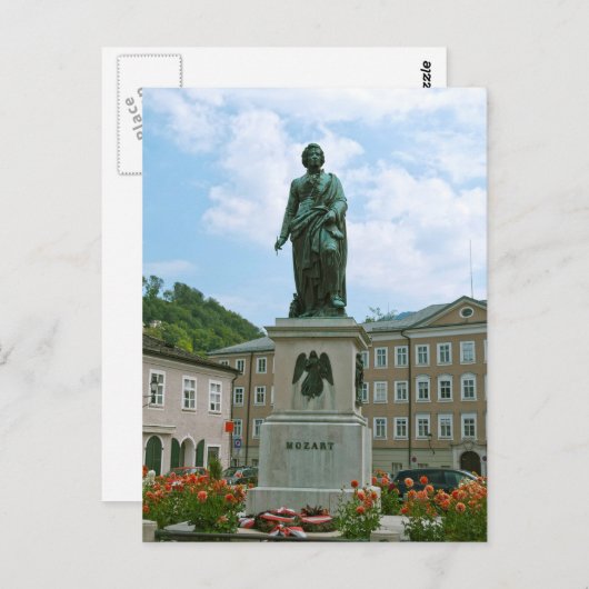Beeld van Mozart in Salzburg Briefkaart (Voorkant / Achterkant)