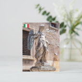 Beeld van San Michele in Castel Sant'Angelo - Rome Briefkaart (Staand voorkant)