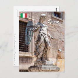 Beeld van San Michele in Castel Sant'Angelo - Rome Briefkaart