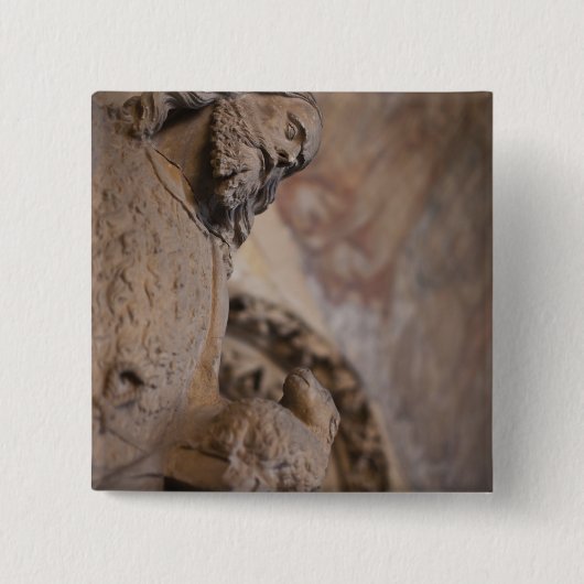 Beeld van Sint-Jan de Doper Vierkante Button 5,1 Cm (Voorkant)