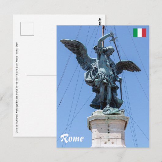 Beeld van Sint-Michaël - Castel Sant'Angelo top, R Briefkaart (Voorkant / Achterkant)