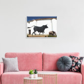 beeld van stier en Spaans paard Canvas Afdruk (Insitu (Woonkamer))