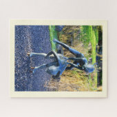 beeld van twee kinderen die spelen legpuzzel (Horizontaal)