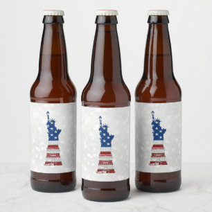Beeld Van Vrijheid 4 Juli Glitter Bier Etiket