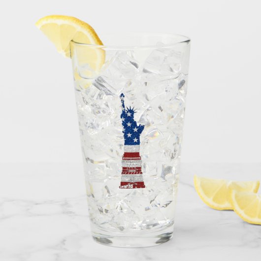 Beeld Van Vrijheid 4 Juli Glitter Glas (Voorkant ijs)