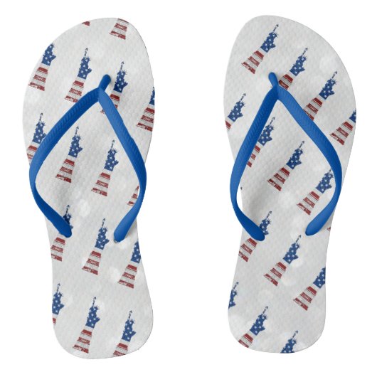 Beeld Van Vrijheid 4 Juli Glitter Teenslippers (Voetbed)