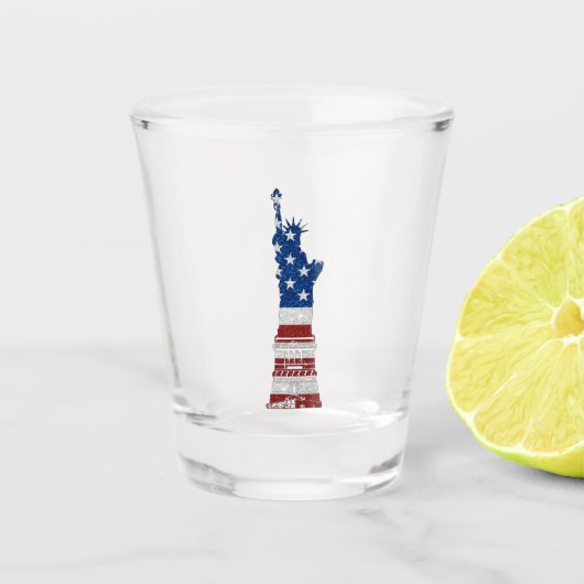 Beeld Van Vrijheid 4 Juli Glitters Shot Glas (Voorkant)