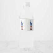 Beeld Van Vrijheid 4 Juli Glitters Waterfles Etiket (Achterkant)