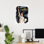 Beeld van vrijheid belooft gloed poster (Thuiskantoor)