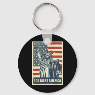Beeld Van Vrijheid God Zegen Amerika 4e Juli VS Sleutelhanger