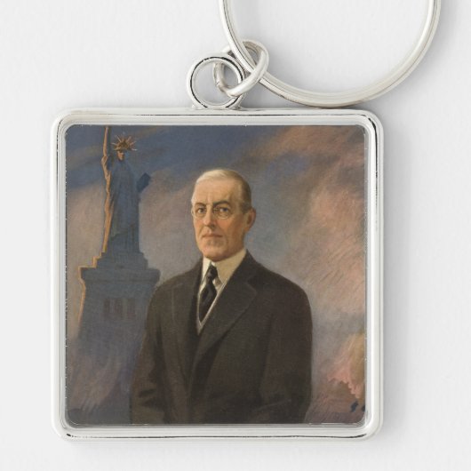 Beeld van vrijheid & President Woodrow Wilson Sleutelhanger (Voorkant)