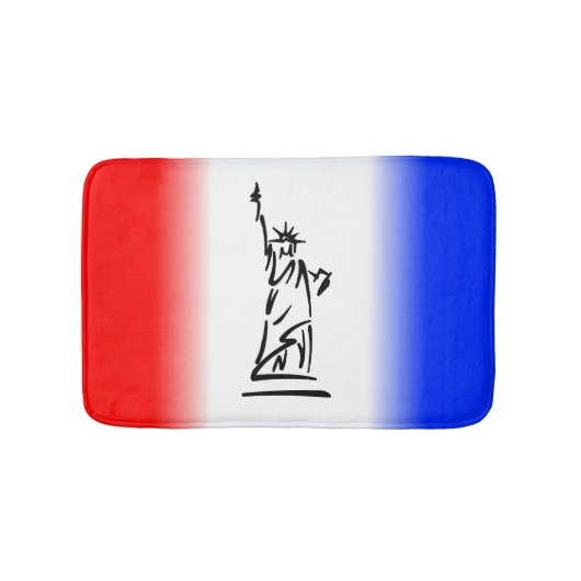 Beeld van vrijheid Rood Wit Blauwe Streep Badmat (Voorkant)