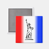 Beeld van vrijheid Rood Wit Blauwe Streep Magneet (Voorkant / Achterkant)